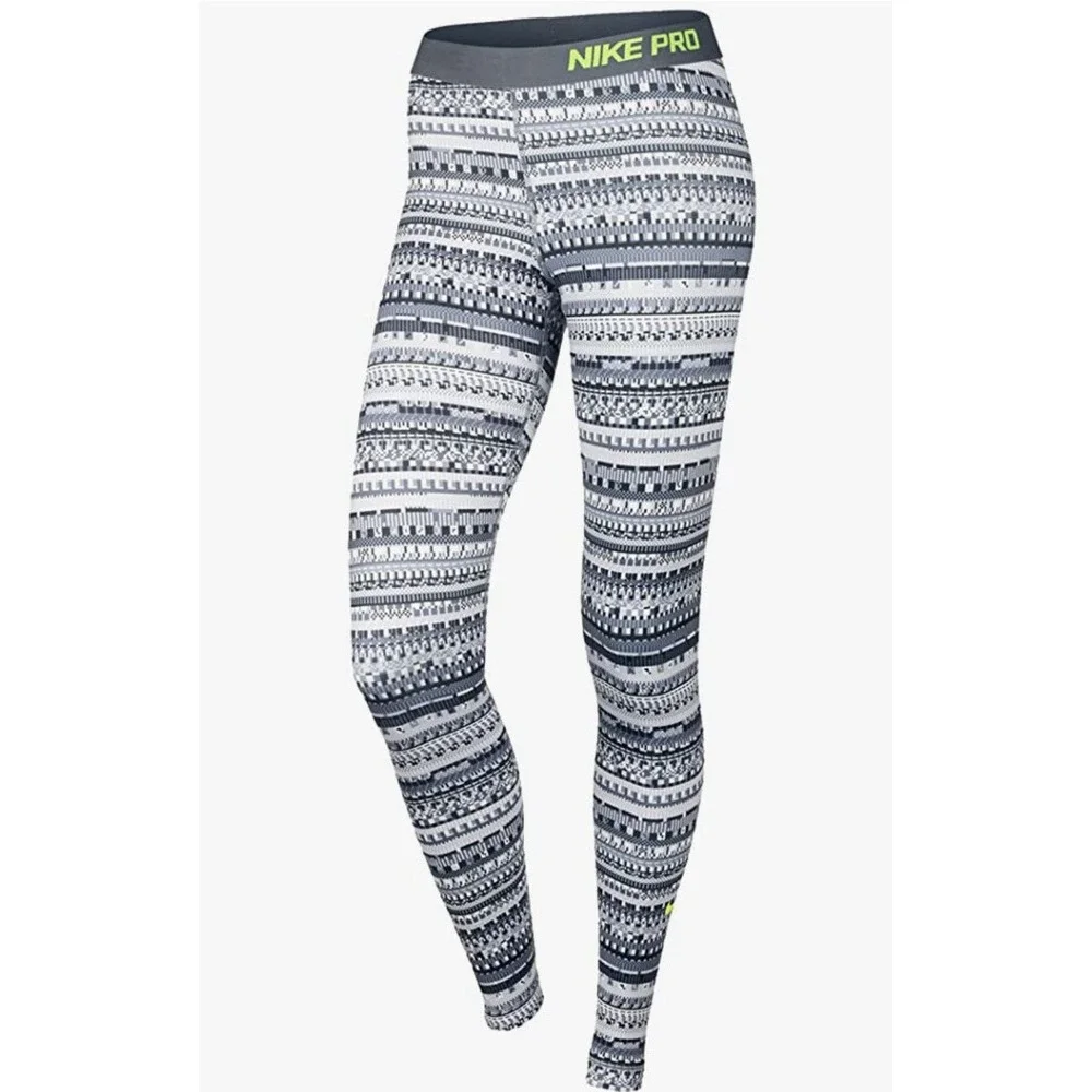 Nike Pro Warm Athletic Leggings Womens Size Medium 683717 Ski Nordic Gray Fleece